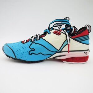 NIB Puma Toori Run C Anime-Inspired Sneaker Blue-White-Flame Scarlet Mens Size 7
